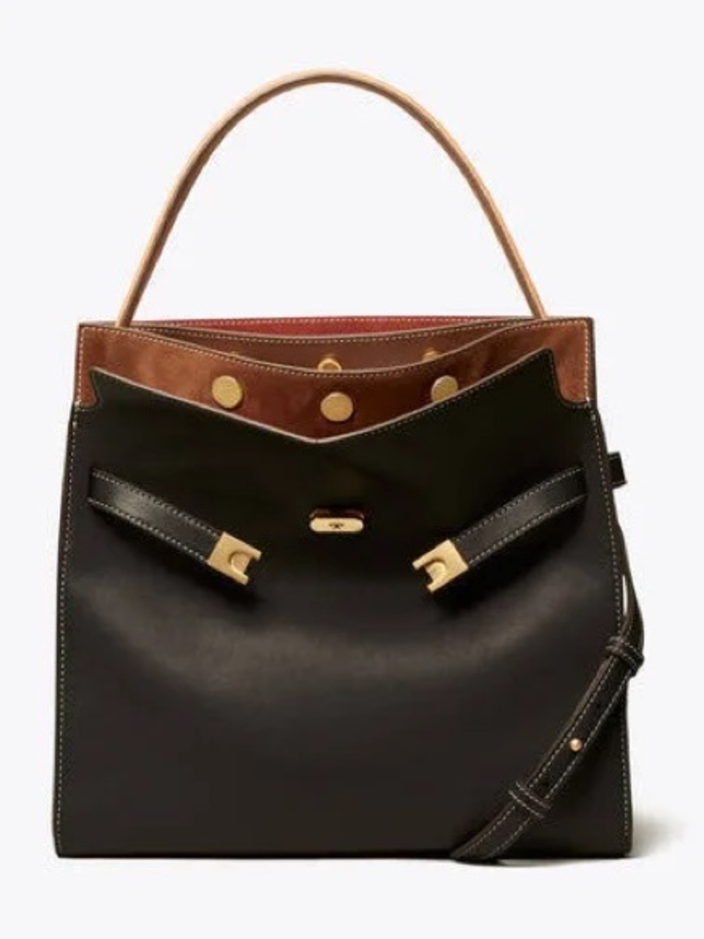 Tory Burch Lee Radziwill Leather double bag - Black and Brown NWT